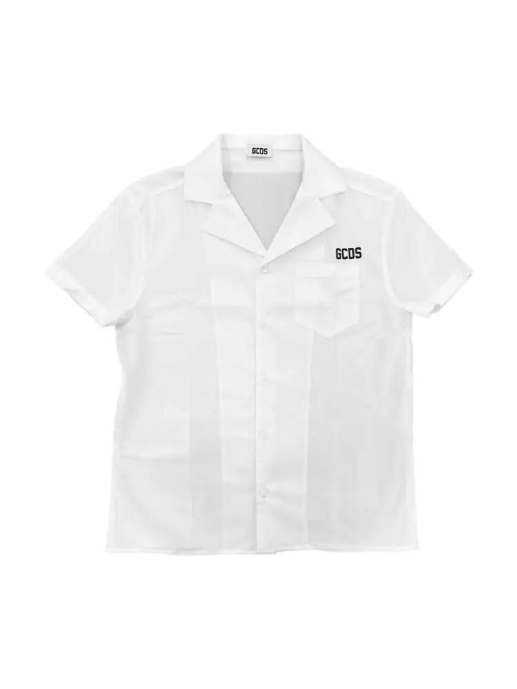 camicia bianca bambino maxi logo