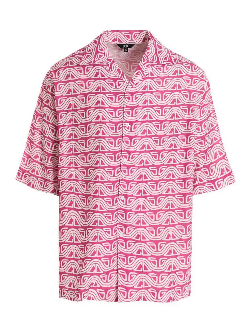 Camicia Waved Logo Fucsia