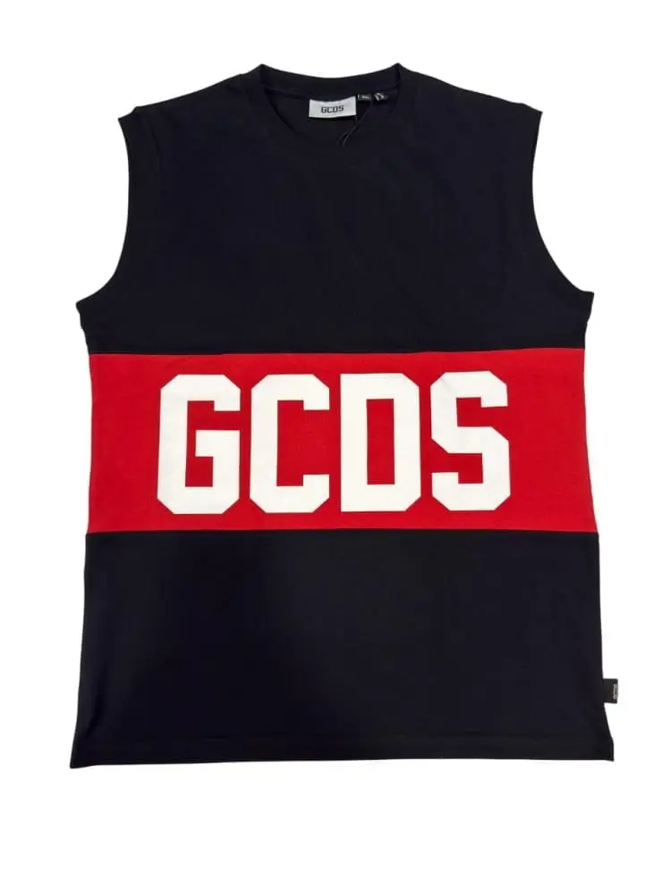 canotta nera uomo maxi logo