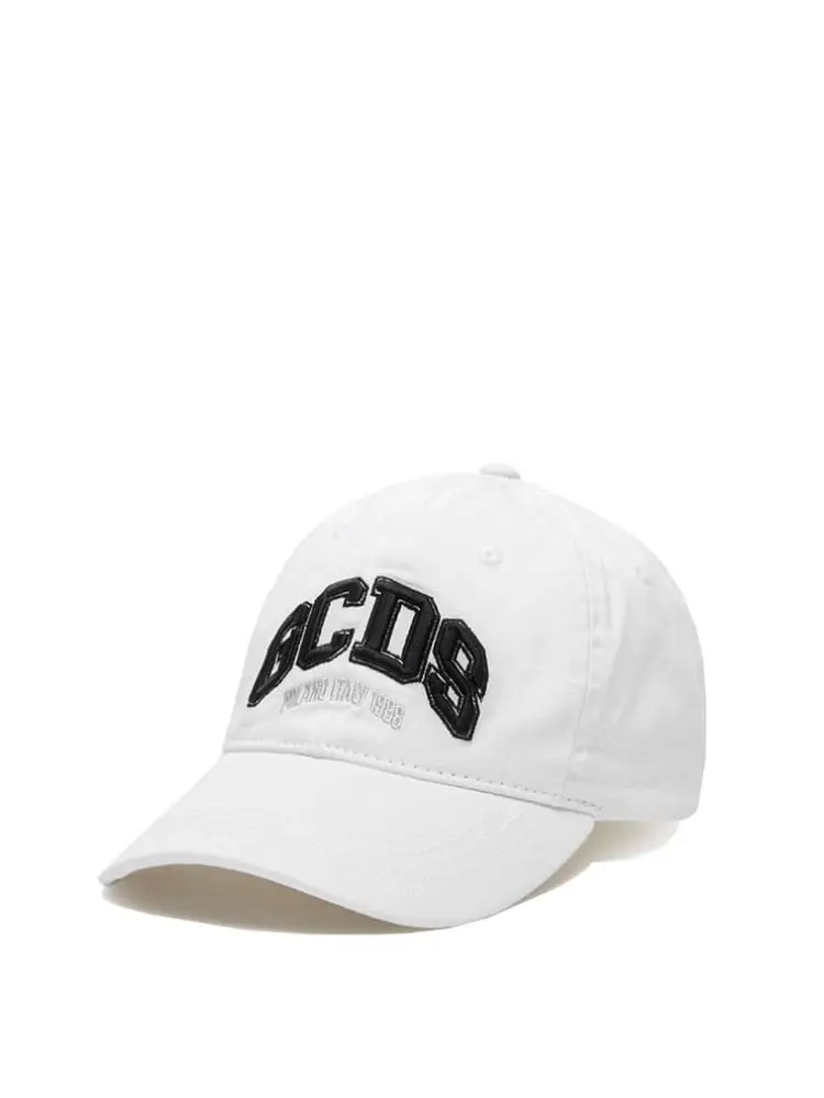 cappello baseball bianco con big logo lettering in rilievo