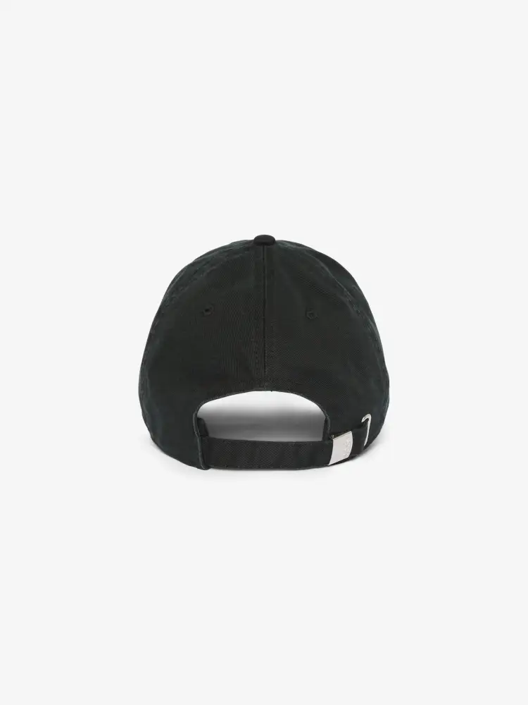 cappello nero uomo unisex logo ricamato sul davanti miniatura 2