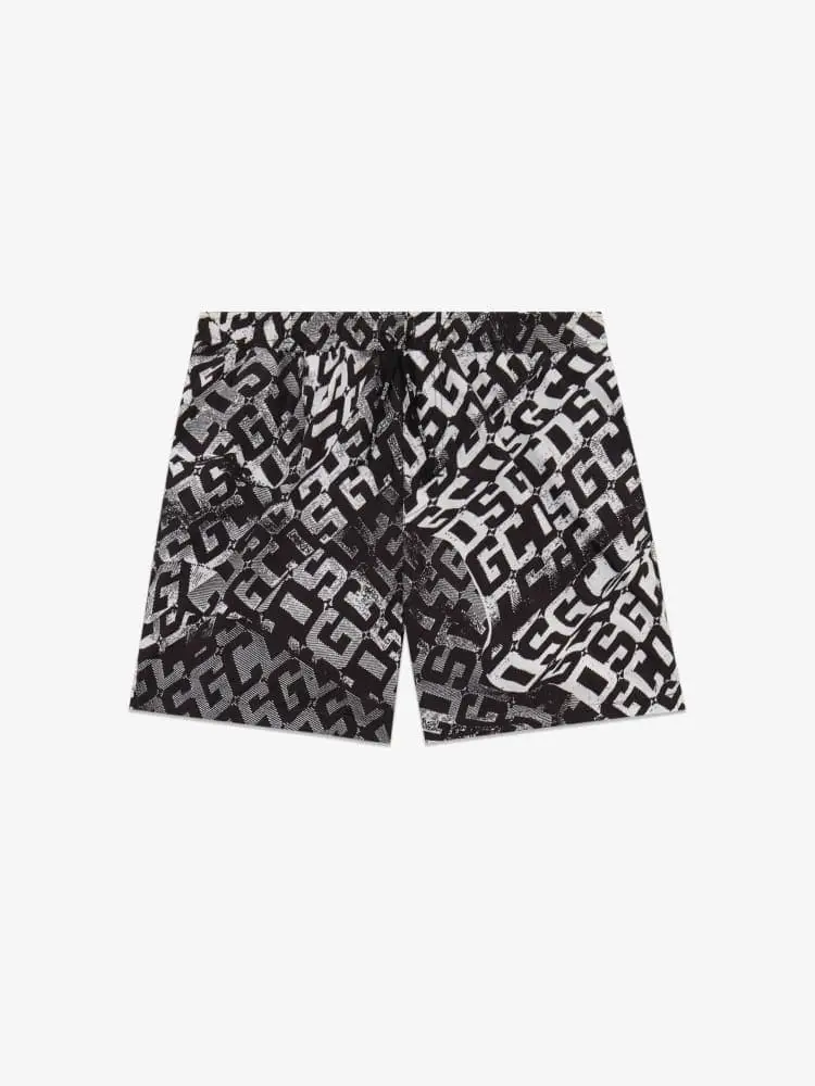 cosyume da bagno uomo con logo monogram nero