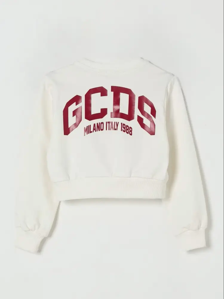 felpa bianca bambina logo sul retro miniatura 2