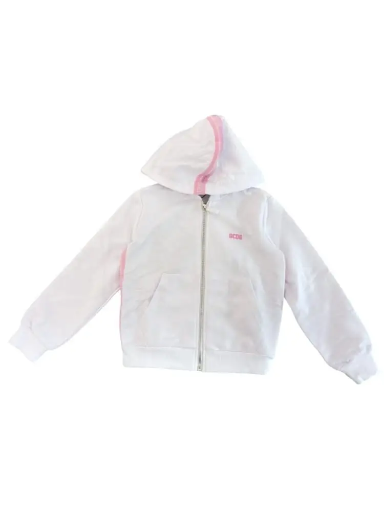 felpa bianca bambina mini logo