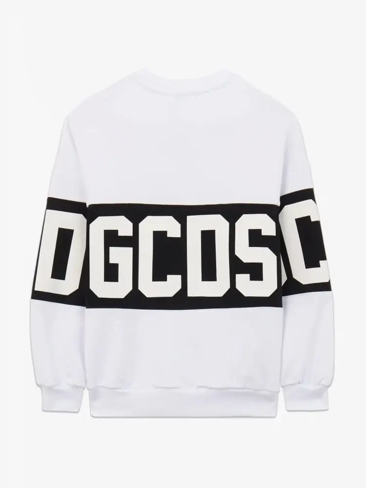 felpa bianca bambino maxi logo miniatura 2