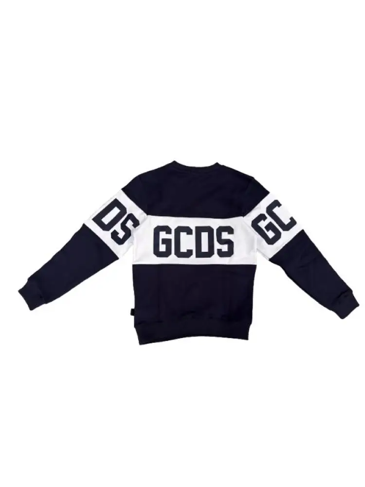 felpa blu navy bambino logo a contrasto miniatura 2