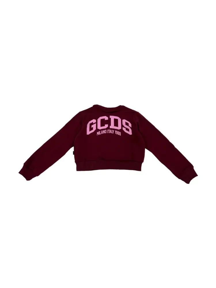 felpa bordeaux bambina logo sul retro miniatura 2