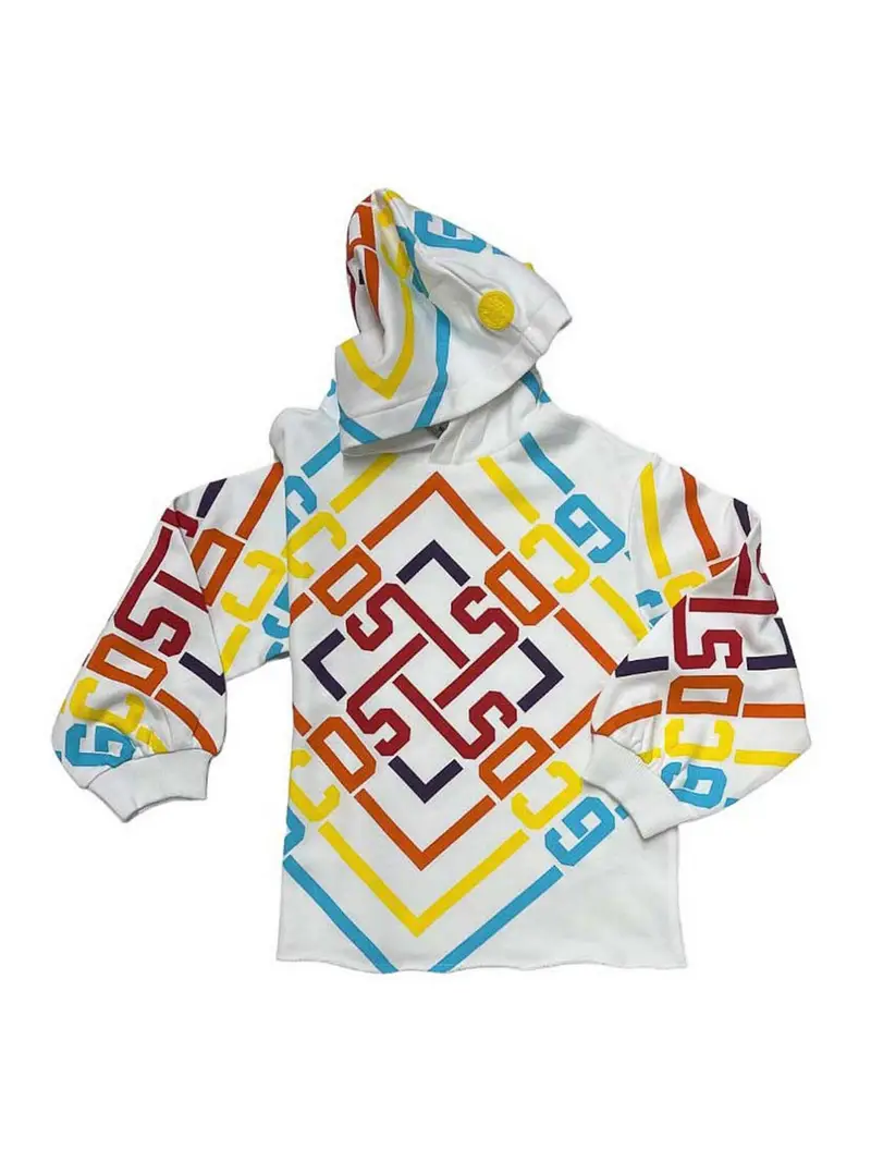 Felpa Con Cappuccio Bianco