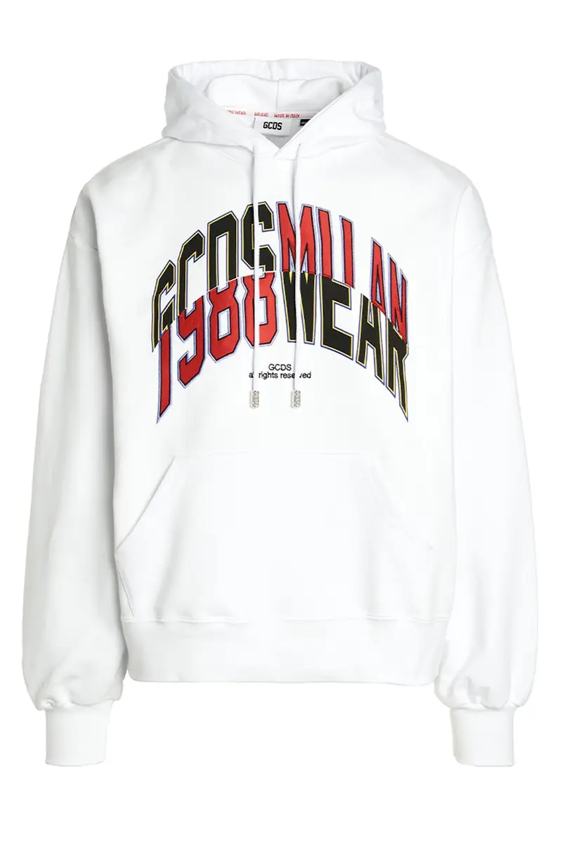 Felpa Con Cappuccio College Bianco