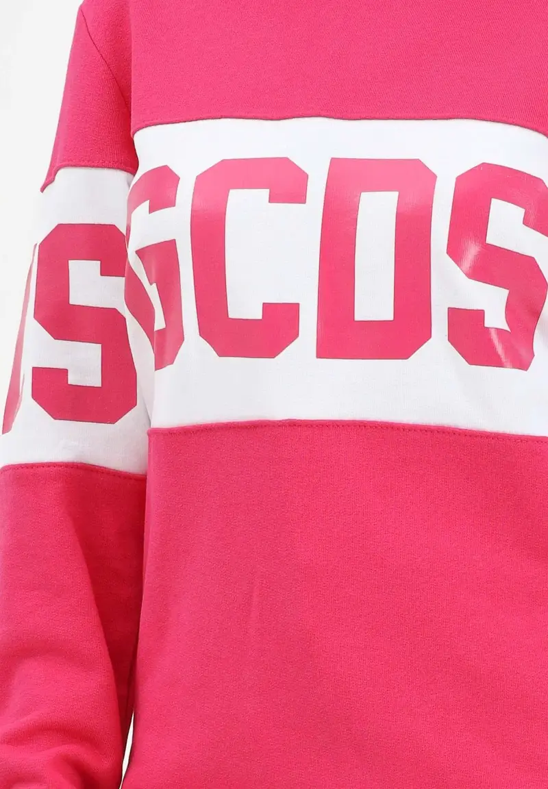 Felpa con cappuccio fucsia per donna, ragazze e bambine rifinita da stampa logo miniatura 3