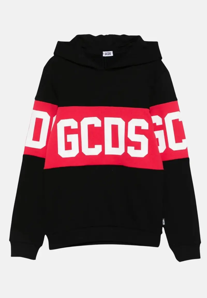 felpa con cappuccio nera pr bambino e bambina