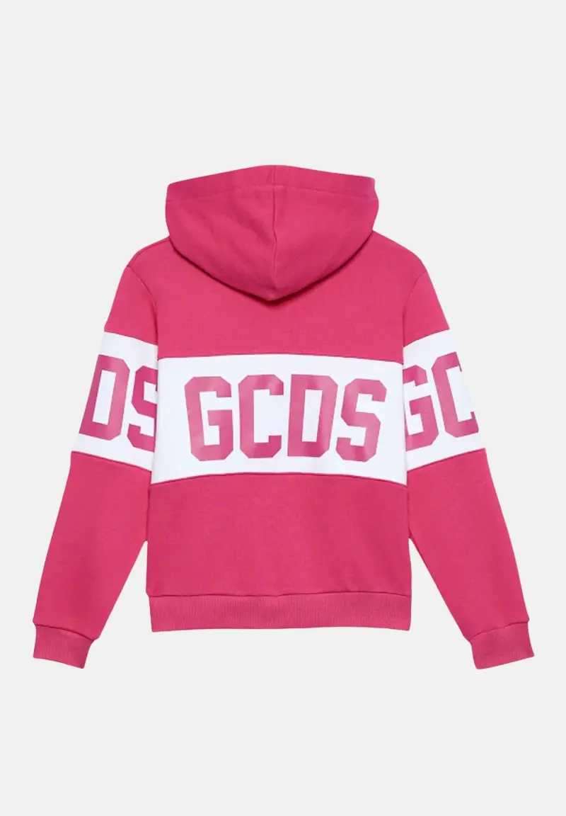 felpa con cappuccio rosa per bambina e per bambino miniatura 2