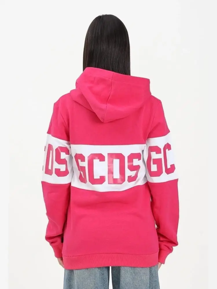 Gcds felpa fucsia bambina maxi logo miniatura 2
