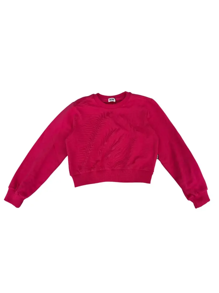 felpa fucsia bambina maxi logo sul retro