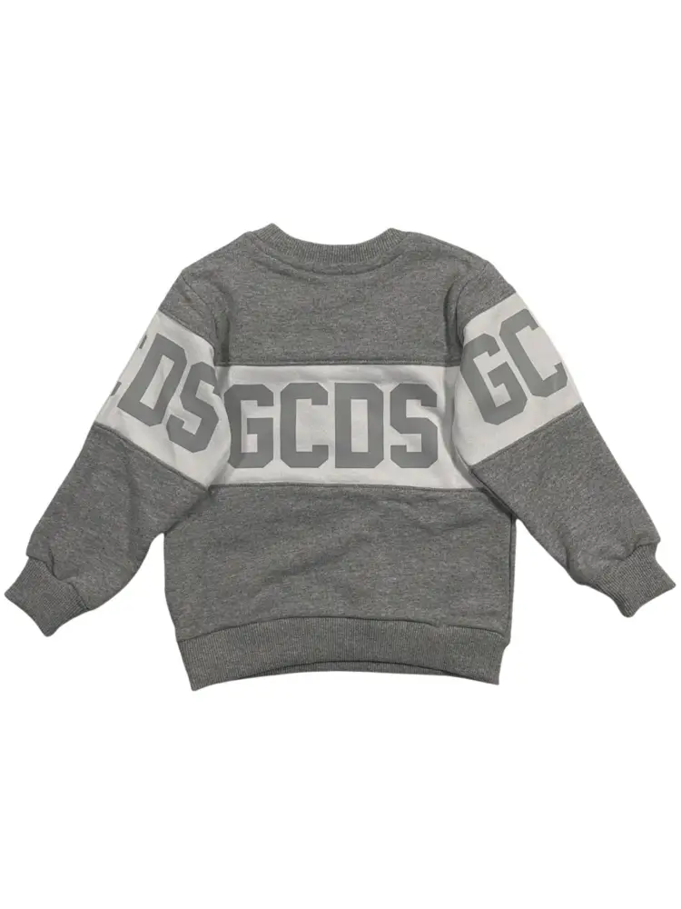 felpa grigia bambino logo a contrasto miniatura 2