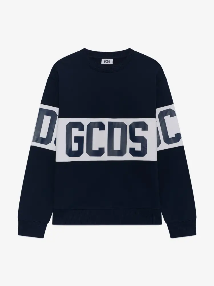 felpa infant/kids girocollo con band logo blu