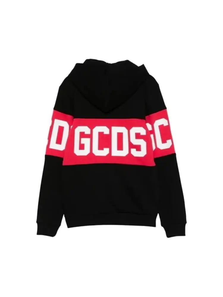 felpa nera bambina maxi logo miniatura 2