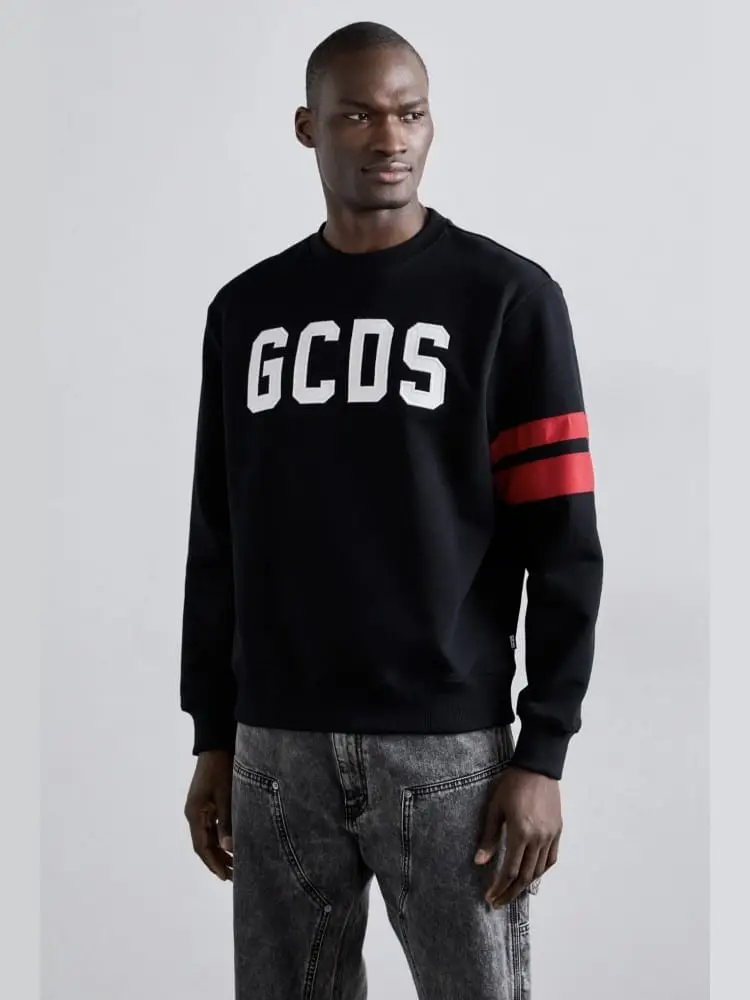 felpa nera uomo maxi logo