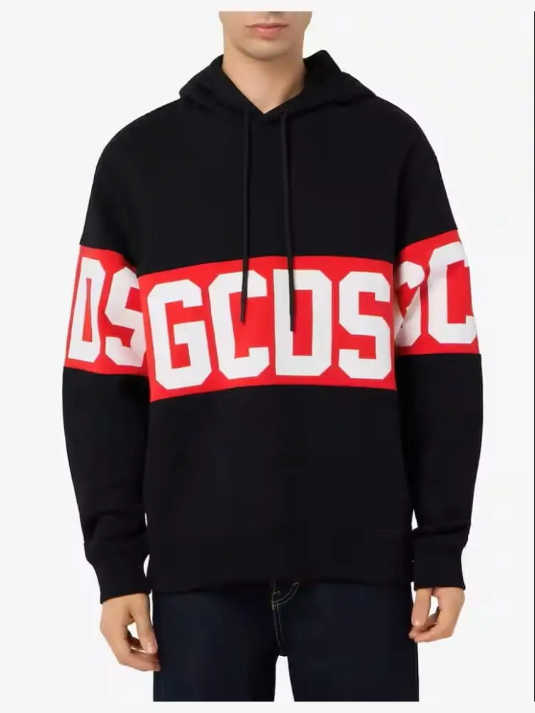 felpa nera uomo maxi logo