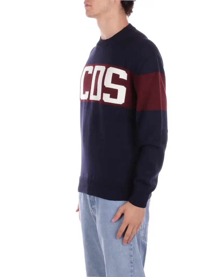 Felpa Uomo GCDS Blu Band logo crew miniatura 2