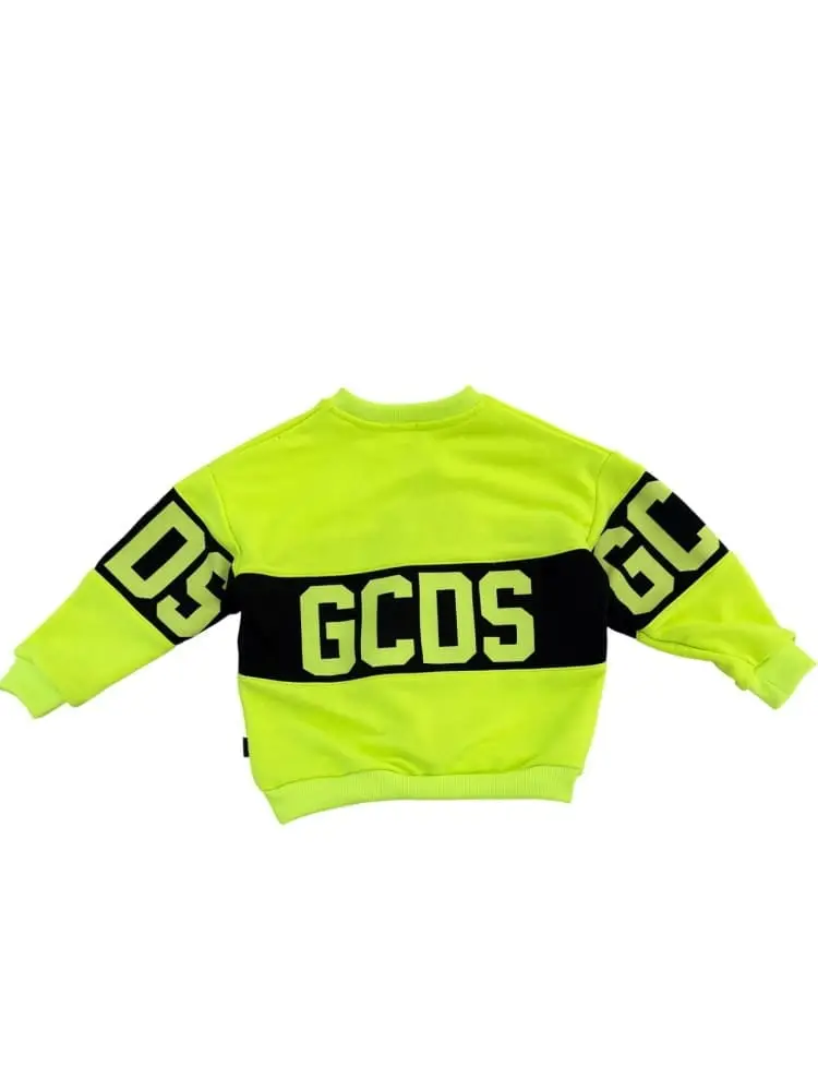 felpa verde lime bambino maxi logo miniatura 2