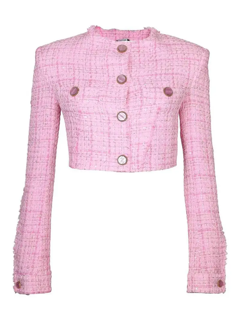 giacca in tweed cropped colore rosa Color Carne E Neutri