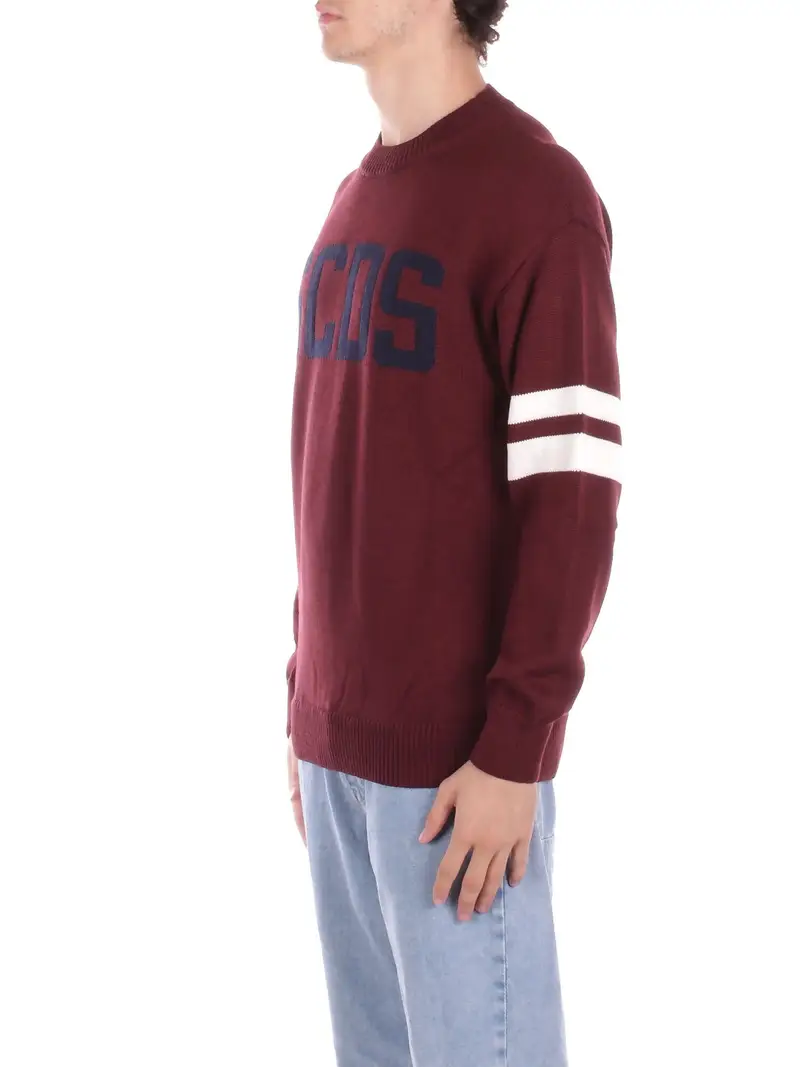 Maglia Uomo GCDS Burgundi Logo reg sweater miniatura 2
