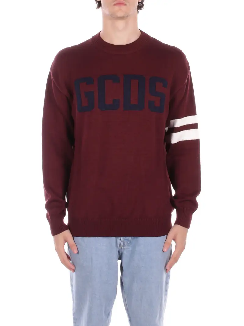 Maglia Uomo GCDS Burgundi Logo reg sweater