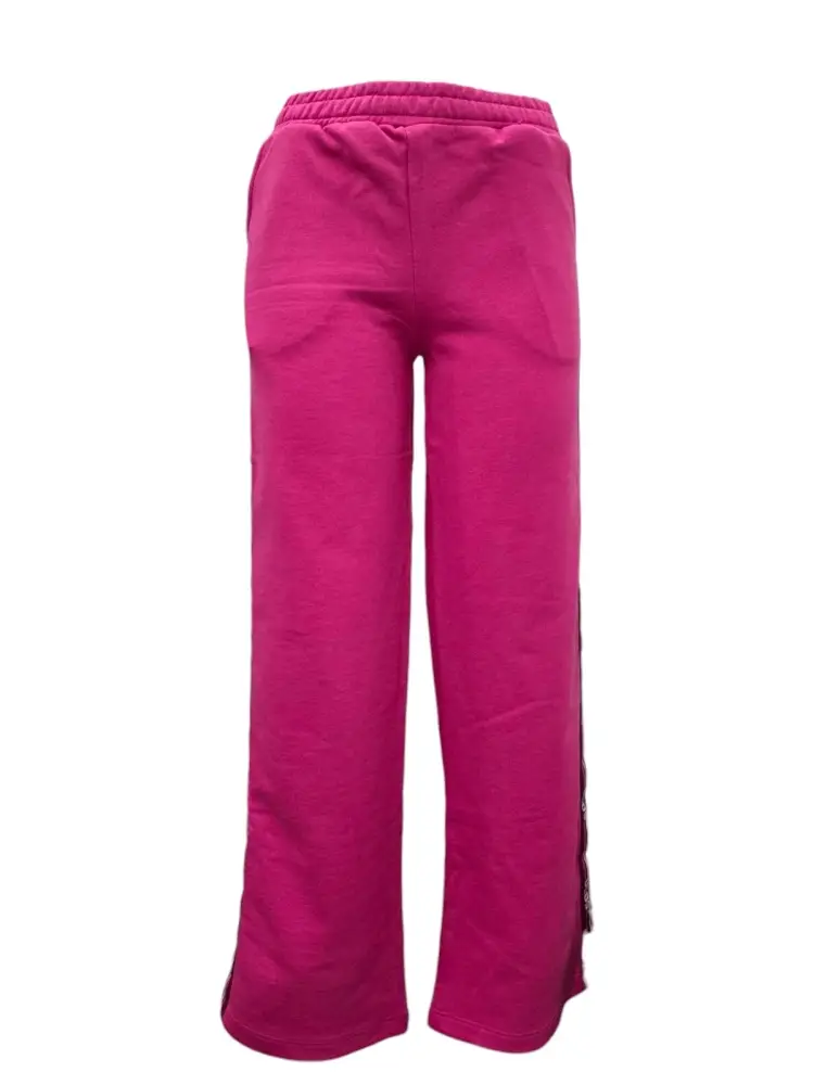 pantalone a zampa kids/junior in cotone fucisa con logo tape laterale