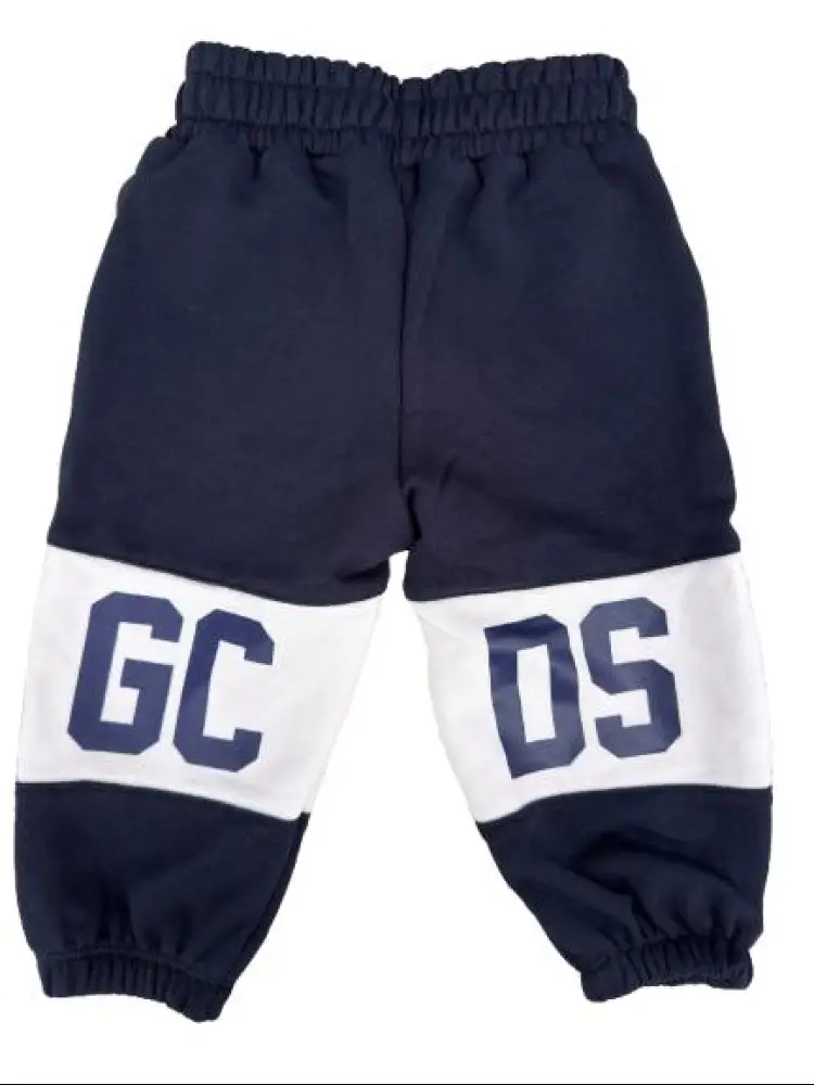 pantalone blu navy bambino logo a contrasto miniatura 2