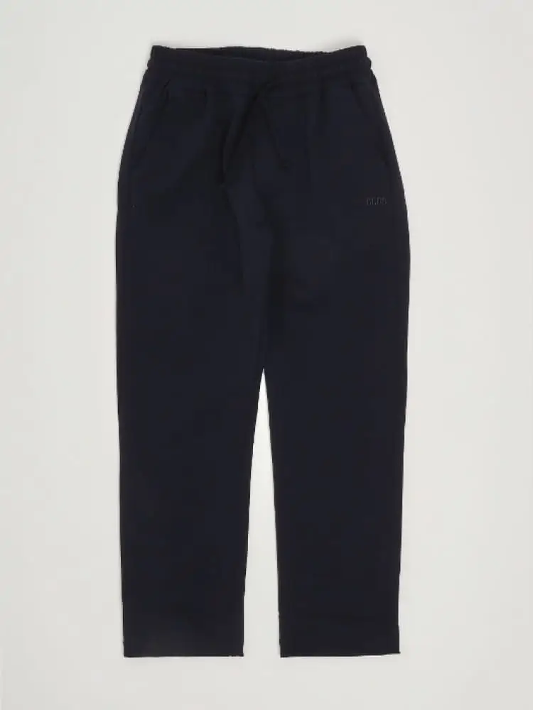 pantalone junior nero con coulisse in vita e mini logo lettering