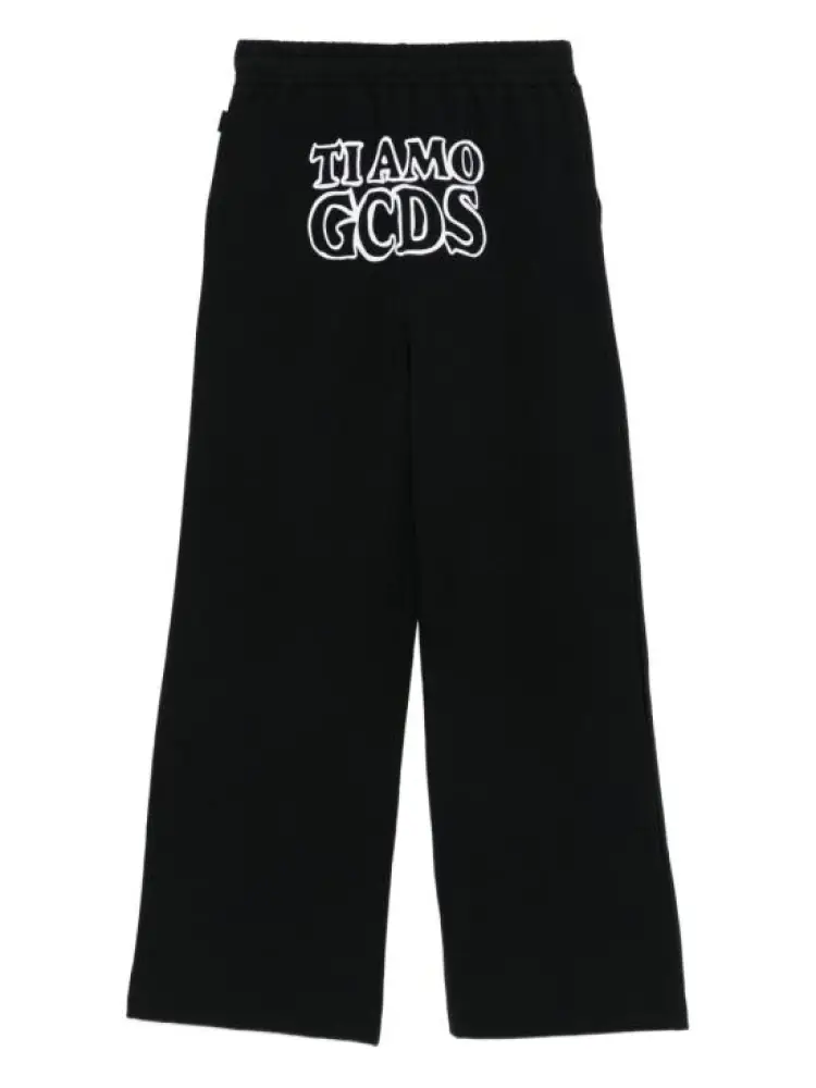 pantalone nero bambina tuta in cotone logo a contrasto miniatura 2