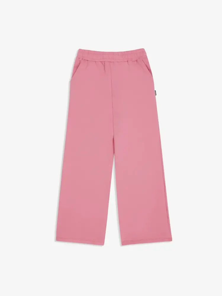 pantalone rosa bambina tuta in cotone logo sul retro