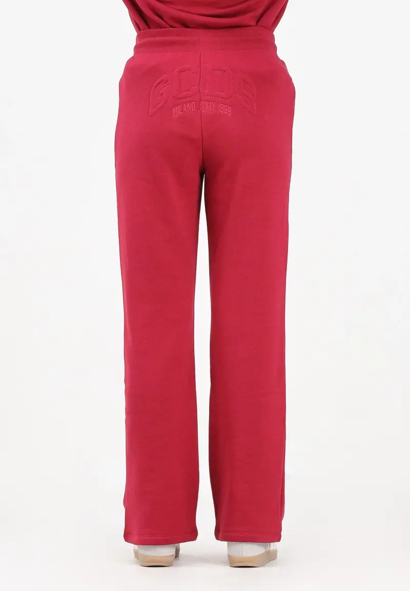 Pantalone sportivo bordeaux per uomo e donna con stampa logo miniatura 3