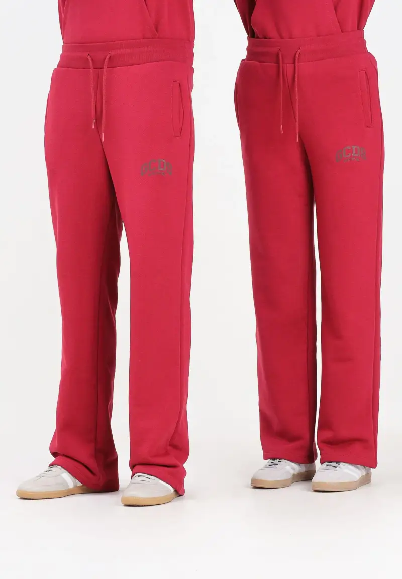 Pantalone sportivo bordeaux per uomo e donna con stampa logo