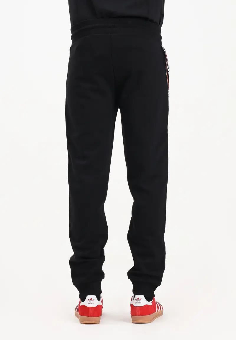 Pantalone sportivo nero per uomo e donna con banda logata miniatura 3