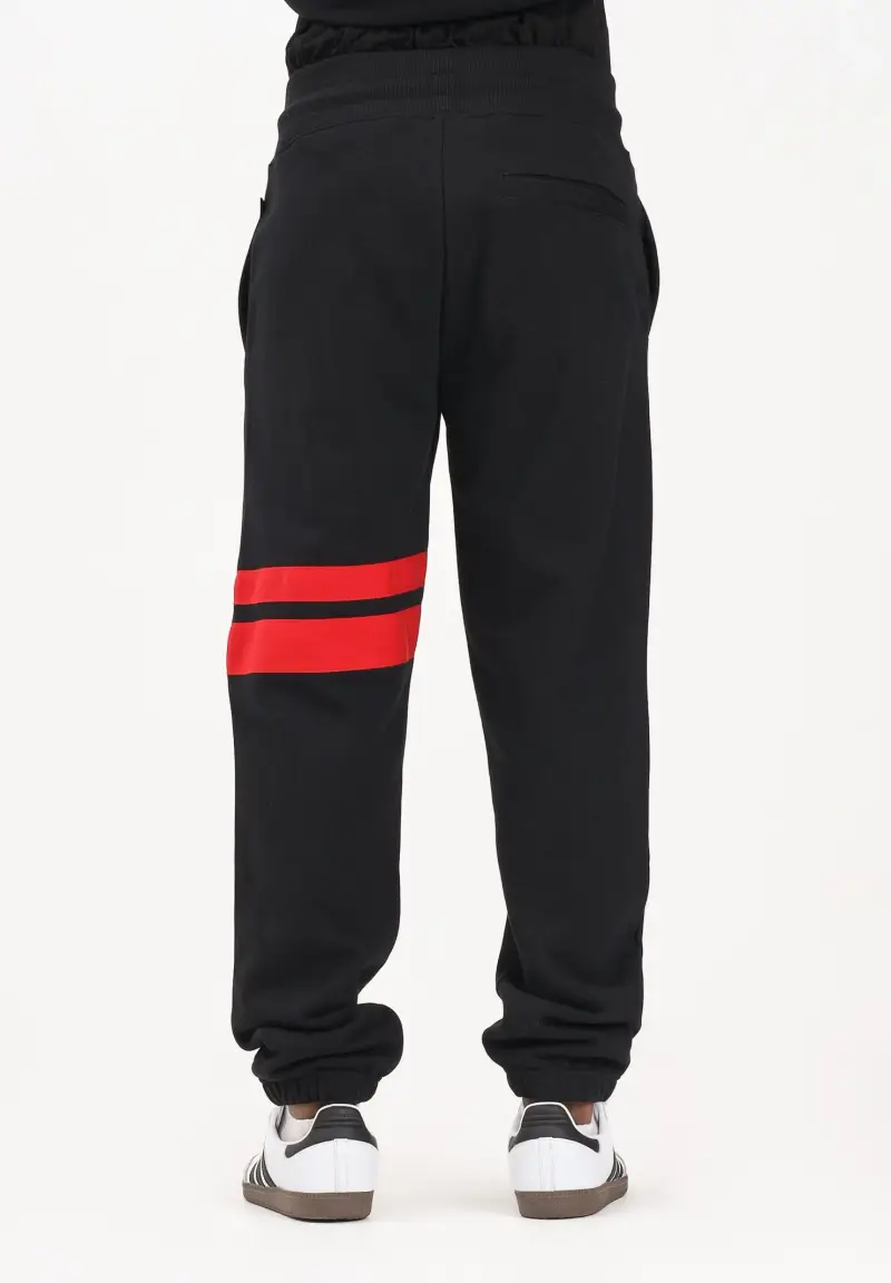 Pantalone sportivo nero per uomo e donna con dettagli a contrasto miniatura 3