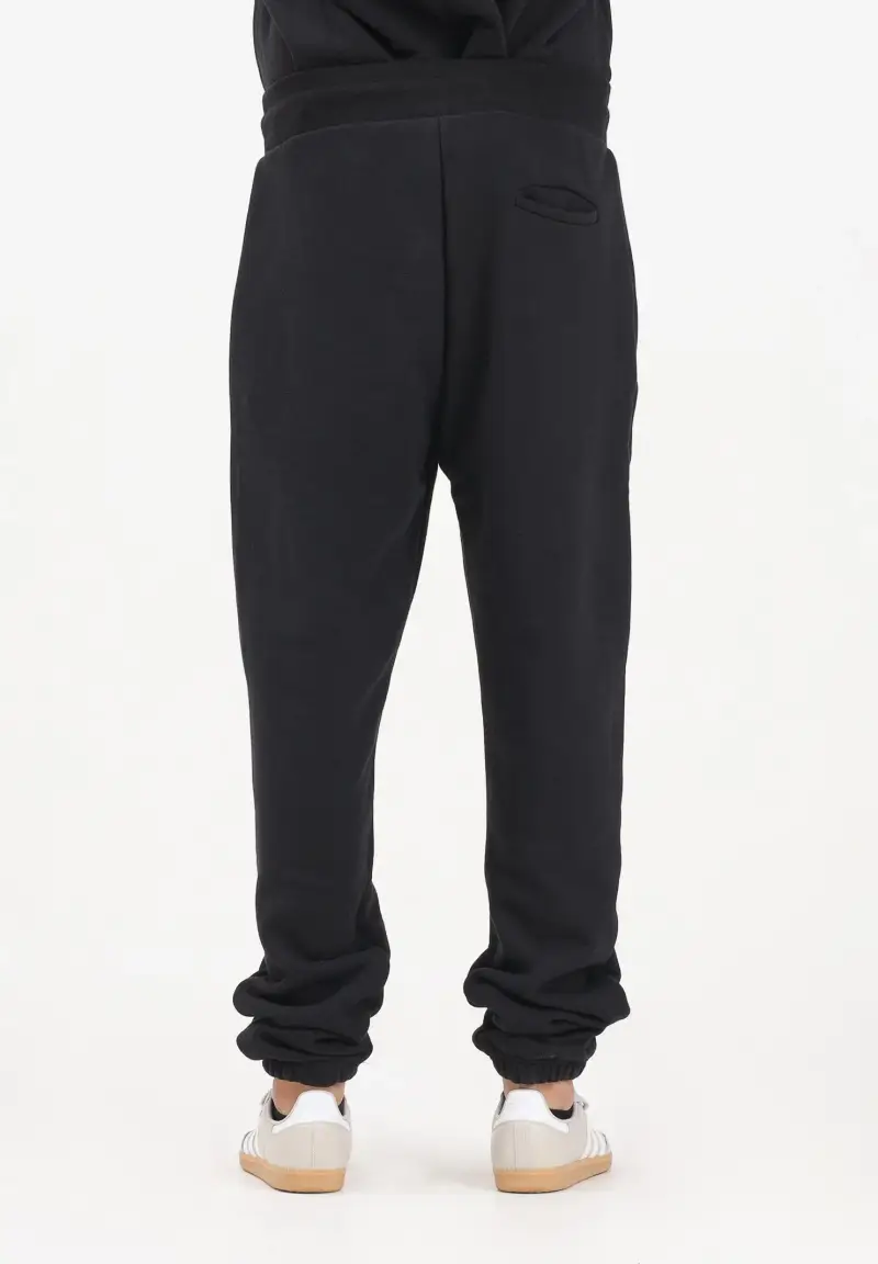 Pantalone sportivo nero per uomo e donna con logo impresso miniatura 3