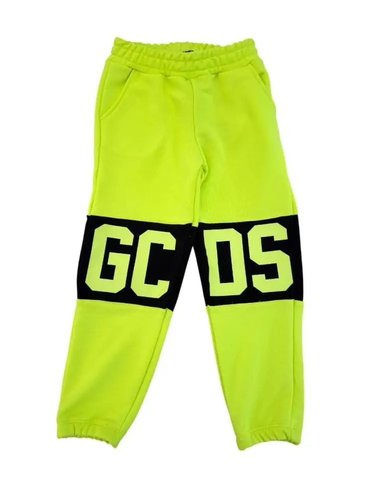 pantalone verde lime bambinomaxi logo