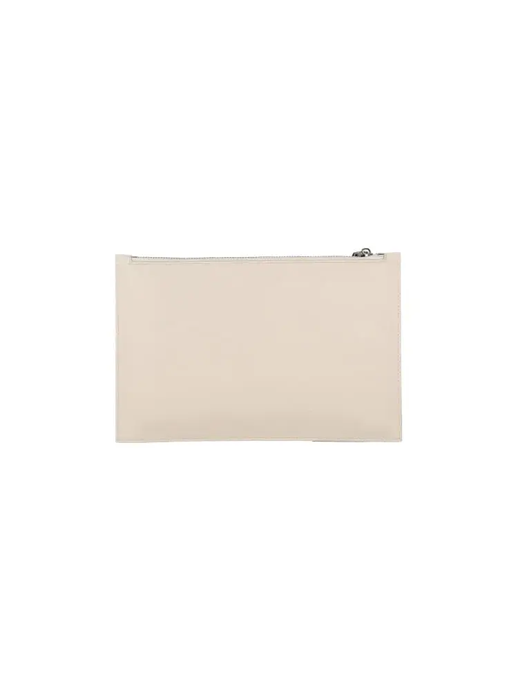 pochette donna in ecopelle panna con logo miniatura 2