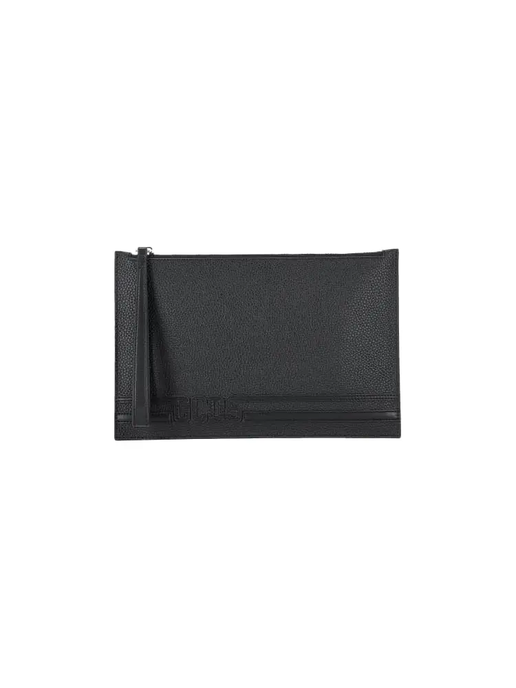 pochette donna nera con logo