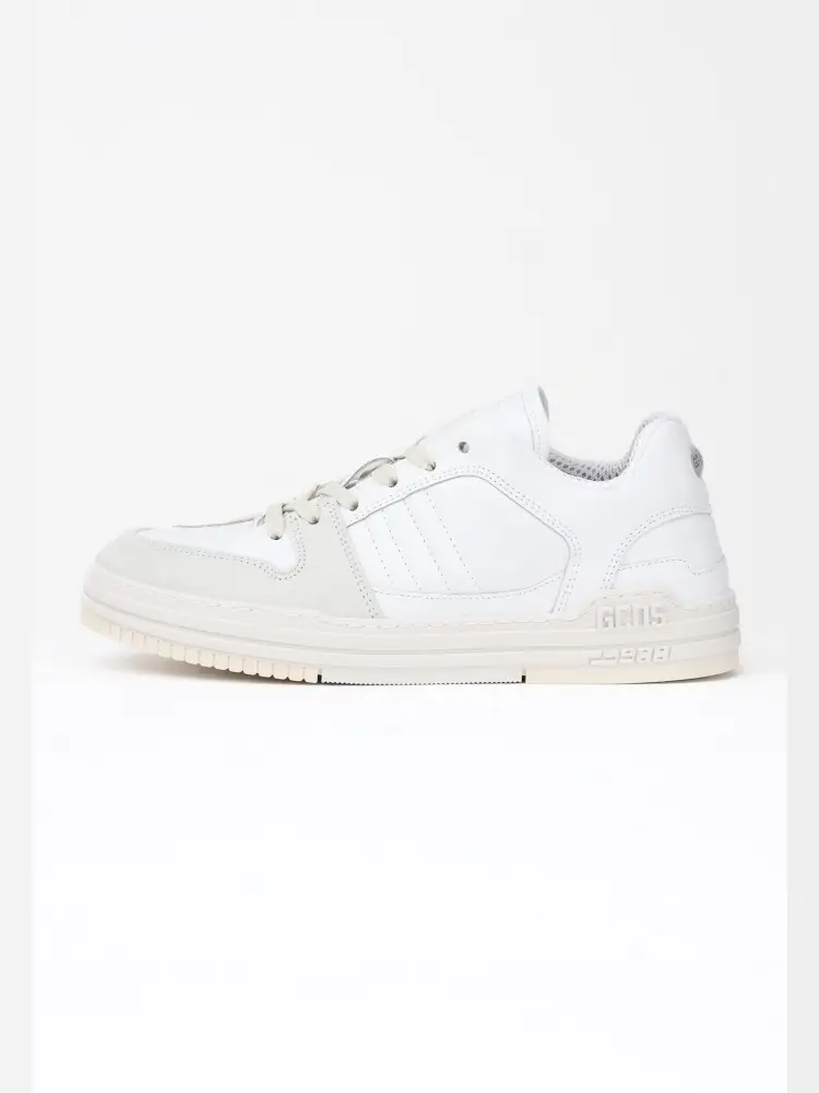 scarpe bianche uomo in pelle logo in rilievo