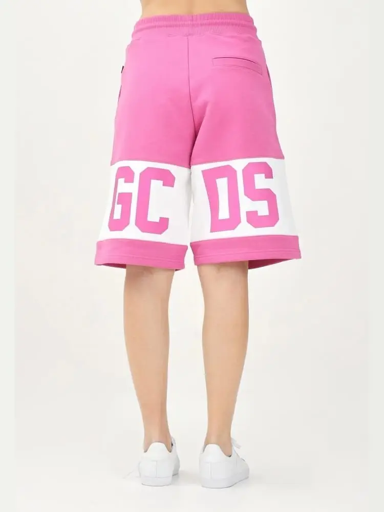 shorts fucsia bambina unisex maxi logo miniatura 2