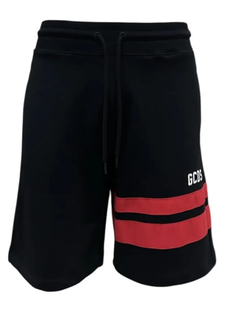 shorts nero uomo logo multicolor