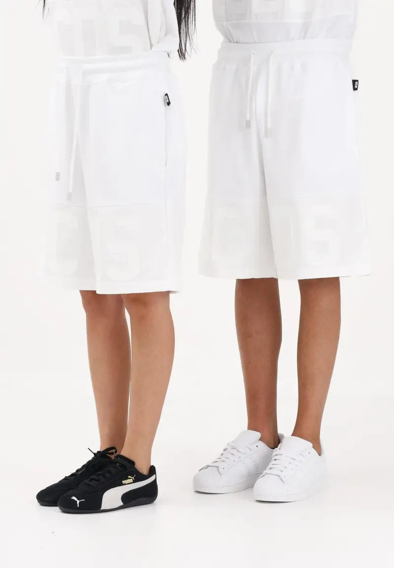 Shorts sportivo bianco per uomo e donna con logo