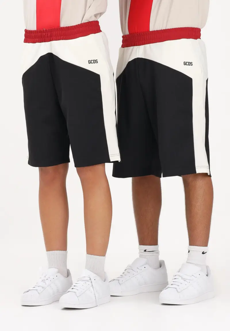 Shorts sportivo nero per uomo e donna dal design color block