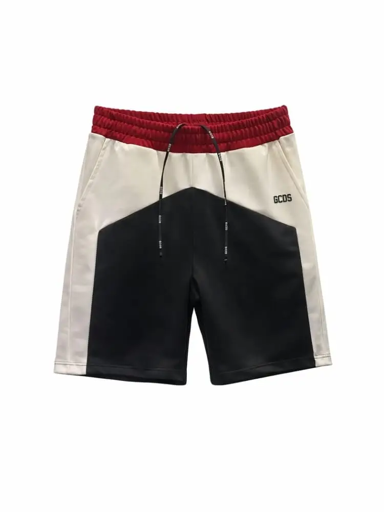 shorts uomo color blok nero rosso con logo