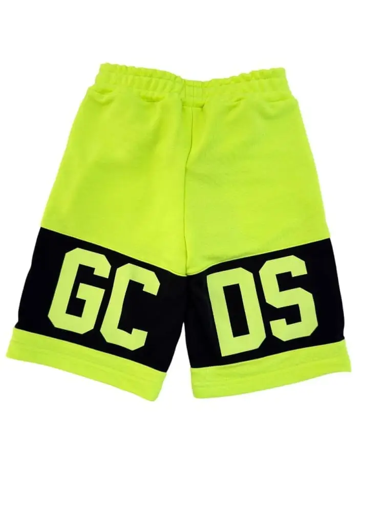 shorts verde lime bambino maxi logo miniatura 2