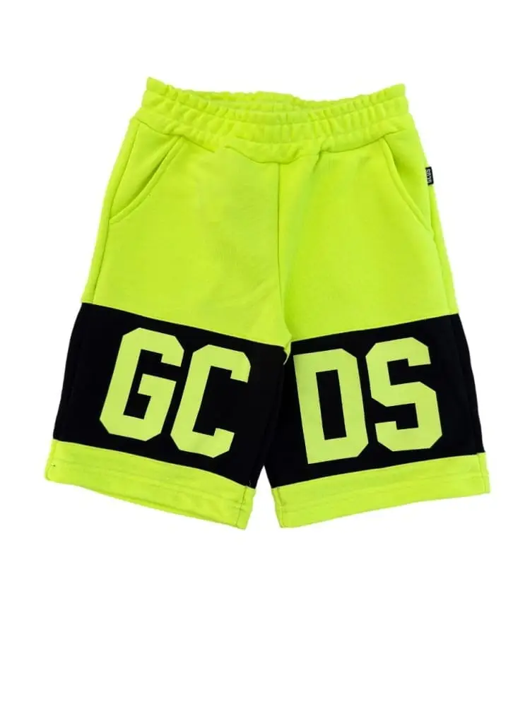 shorts verde lime bambino maxi logo