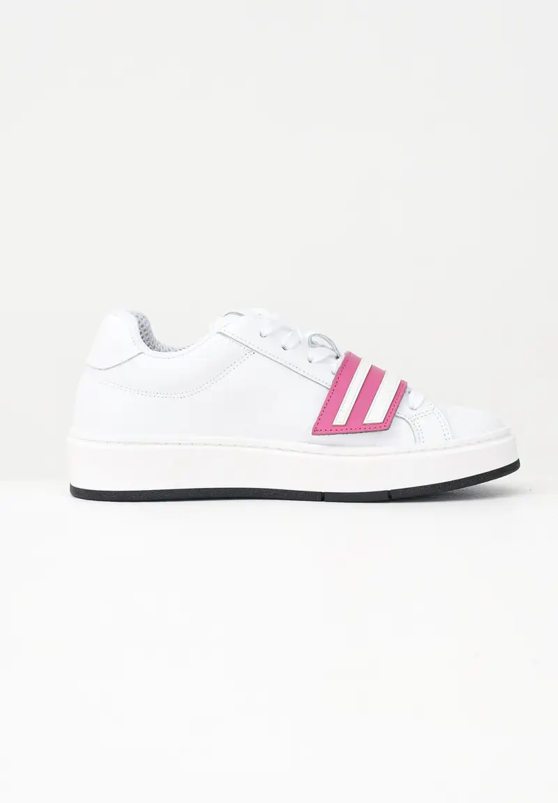 GCDS Sneakers bianche da uomo con fascia a strappo logata miniatura 2